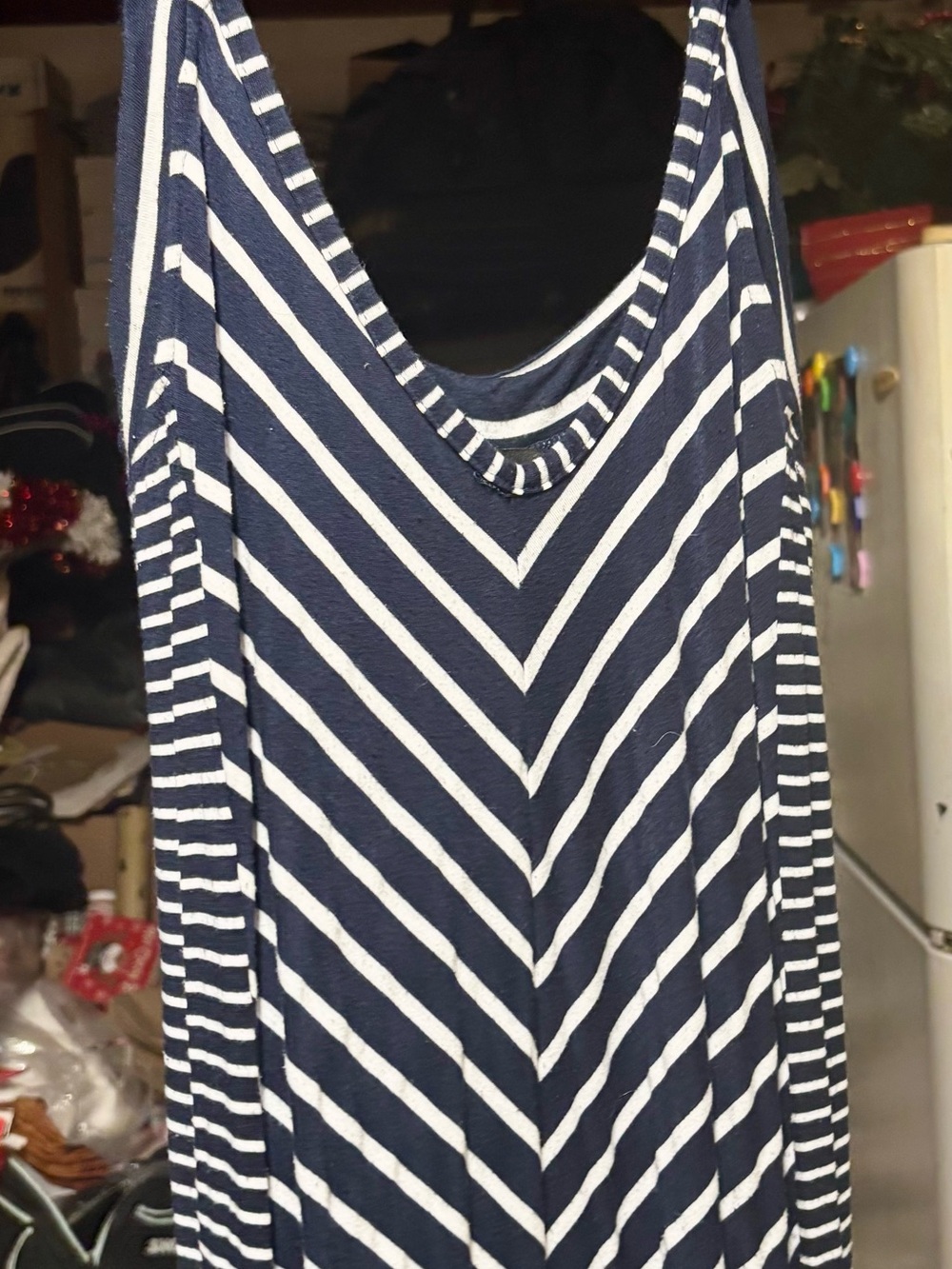 Cynthia Rowley Navy & White Striped Maxi Dress
